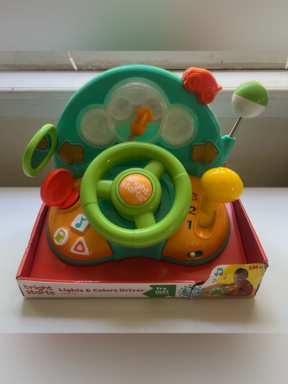 Bright Starts Lights & Colors Driver Steering Wheel Baby Toy: Educational Focus.